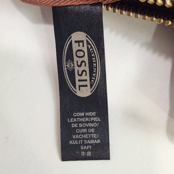 Fossil Metallic Bronze Brown Leather Crossbody Bag Adjustable‎ Strap NWOT - Picture 11 of 13